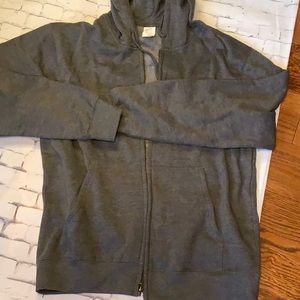 Men’s gray hoodie sweatshirt medium nwot front pocket full zip up